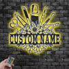 Personalized Floral Nail Tools Metal Wall Signs With RGB Led Light