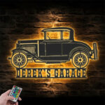 Personalized Garage Metal Wall Signs With RGB Led Light   1