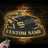 Personalized Garage Name Sign Home Decor Metal Wall Signs With RGB Led Light