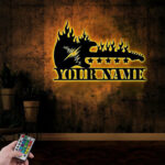Personalized Guitar Heavy Metal Rock Music Metal Wall Signs With RGB Led Light