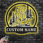 Personalized Hiking Backpack Metal Wall Signs With RGB Led Light