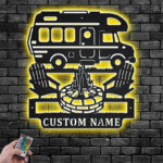 Personalized Motorhome Camper Metal Wall Signs With RGB Led Light