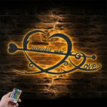 Personalized Name And Date Metal Wall Signs With RGB Led Light