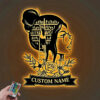 Personalized Name Book Lover, Metal Wall Signs With RGB Led Light