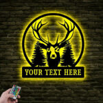 Personalized Name Hunting Lover Metal Wall Signs With RGB Led Light
