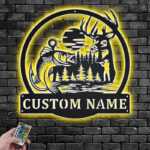 Personalized Outdoor Hunting Metal Wall Signs With RGB Led Light
