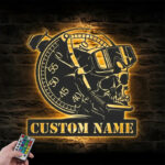 Personalized Scuba Diving Metal Wall Signs With RGB Led Light