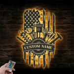 Personalized Tools Repair Metal Wall Signs With RGB Led Light
