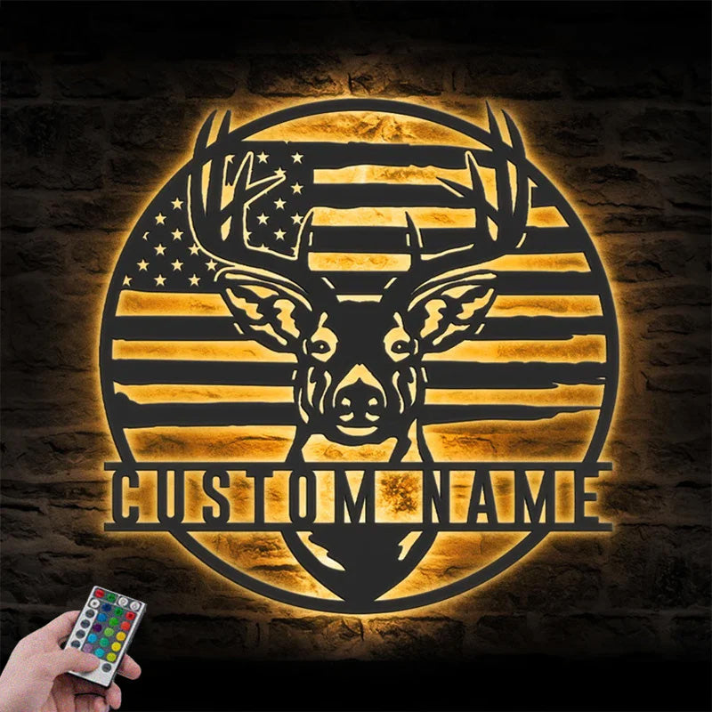 1PersonalizedUSPatrioticDeerHuntingMetalWallSignsWithRGBLedLight.jpg