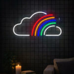 Rainbow Cloud Neon Sign – Minimalist Multicolor LED Wall Light