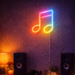 Rainbow Music Note Neon Sign – Colorful LED Wall Light for Studio & Bedroom Décor