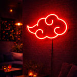 Red Cloud Neon Sign – Minimal LED Wall Light