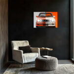 Retro Neon Sports Car Wall Art (UV Printed) – Gamer Room & Man Cave Decor
