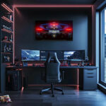 Retro Neon Supercar Wall Art (UV Printed) – Gamer Room & Man Cave Decor