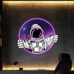 Space Explorer Neon Sign – UV-Printed LED Plexiglass Gamer Room Decor