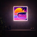 Sunset Shades Neon Wall Art – Retro Beach Sunglasses LED Light