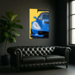 UV Printed Neon Sports Car Wall Art – Modern Automotive Canvas for Gamer Room & Man Cave
