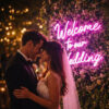 Welcome to Our Wedding Script LED Neon Sign for Wedding Backdrop, Reception and Wall Decoration