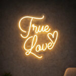 “True Love” Neon Sign – Warm White LED Neon Script for Wedding, Engagement & Romantic Backdrop Decor