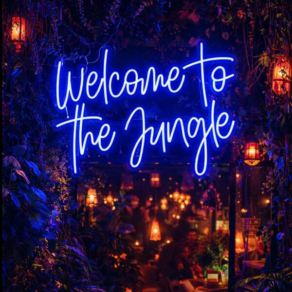 “Welcome to the Jungle” Custom Neon Sign – Personalized LED Neon Light for Bedroom, Wedding, Kids Room & Wall Decor
