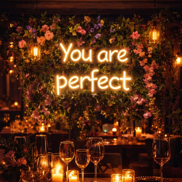 “You Are Perfect” Custom Neon Sign – LED Neon Light for Wedding Decor, Bedroom, Home & Aesthetic Wall Art