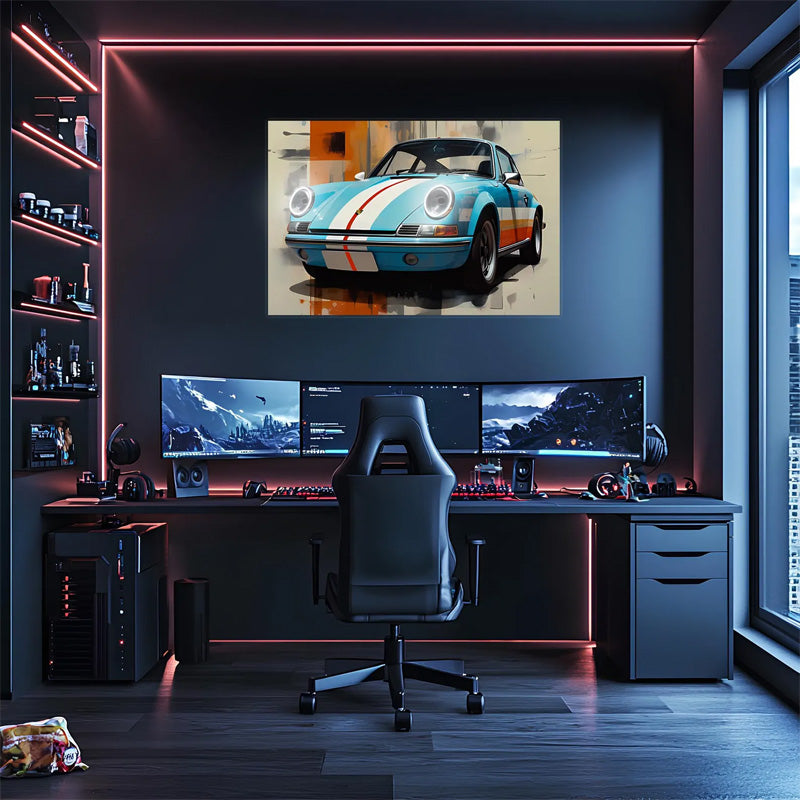 2ClassicRetroSportsCarWallArt_UVPrinted_VintageManCaveDecor.jpg