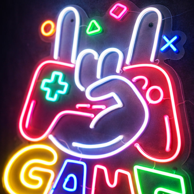 2GameOnNeonWallSign_MulticolorLEDGamingControllerHandGestureSignforGamerRoom_Setup.jpg