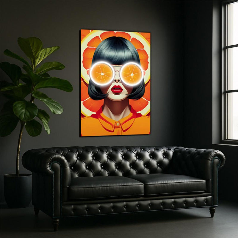 2OrangePopArtGirlPortrait_NeonUVPrintPlexiglassWallArt.jpg