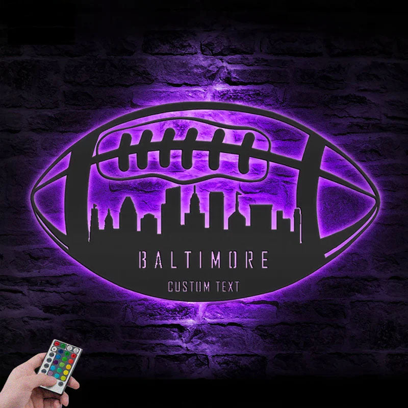 2PersonalizedBaltimoreSkylineAmericanFootball_MetalWallSignsWithRGBLedLight.jpg