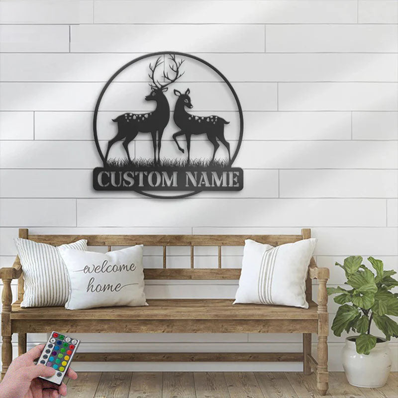2PersonalizedCoupleReindeerDeerHunting_MetalWallSignsWithRGBLedLight.jpg