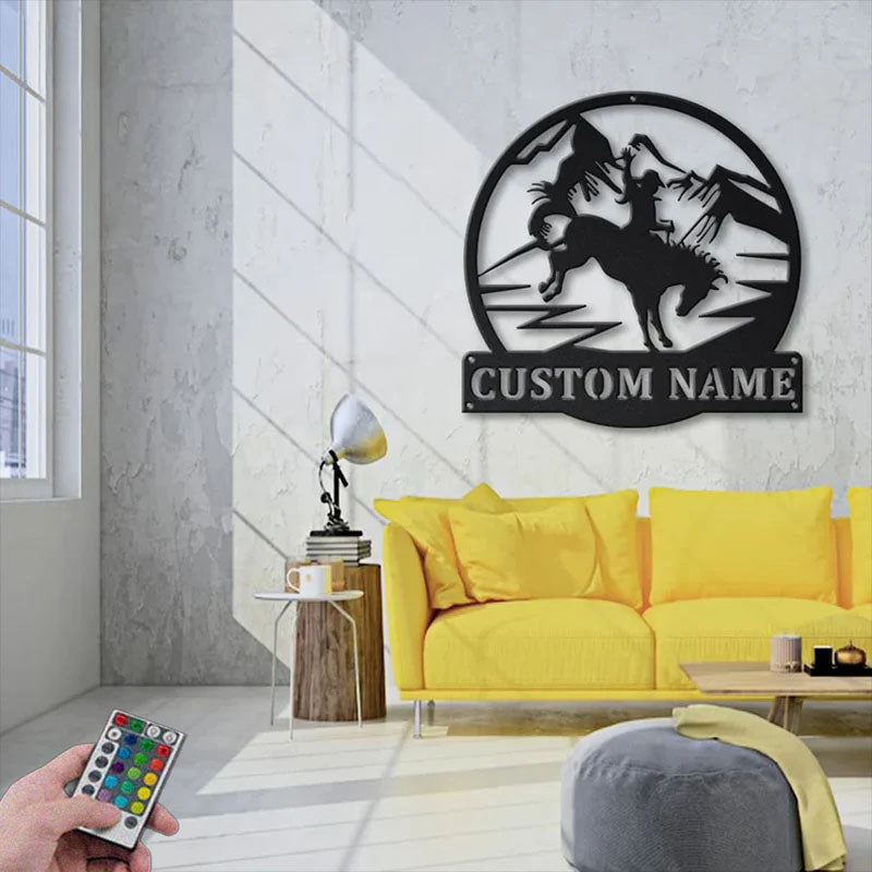 2PersonalizedCowgirlRidingAHorseMetalWallSignsWithRGBLedLight.jpg
