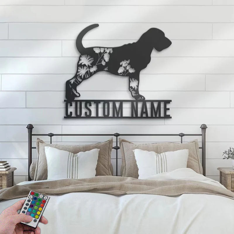 2PersonalizedFLoralBloodhoundsMetalWallSignsWithRGBLedLight.jpg