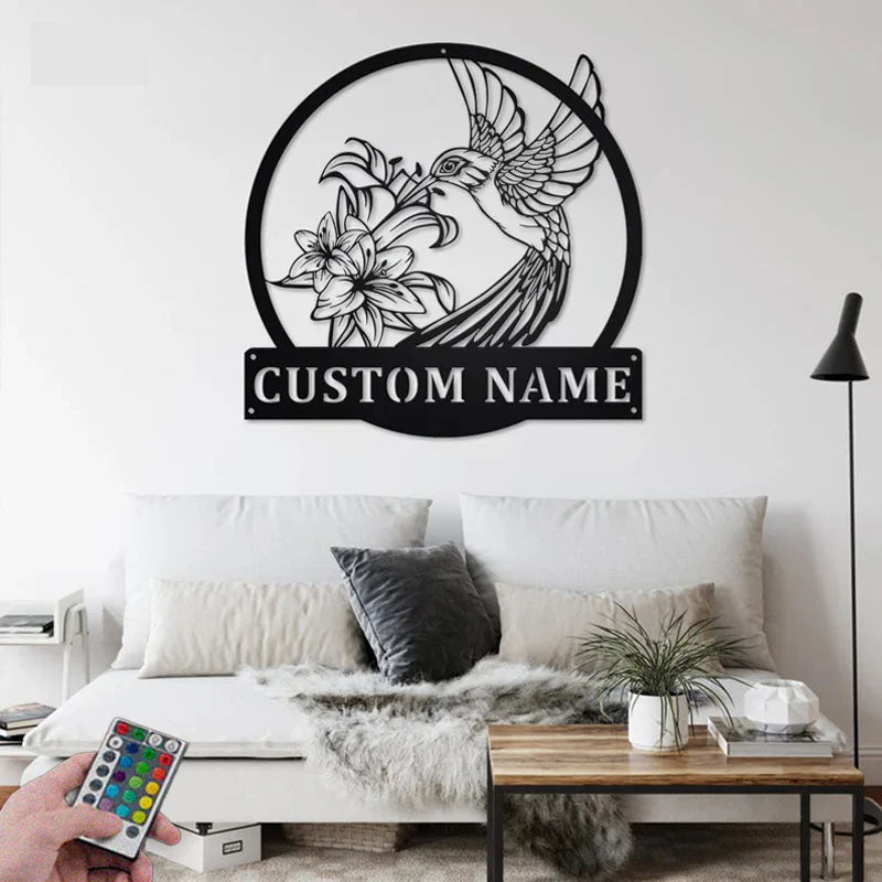 2PersonalizedHummingbirdFlower_MetalWallSignsWithRGBLedLight.jpg