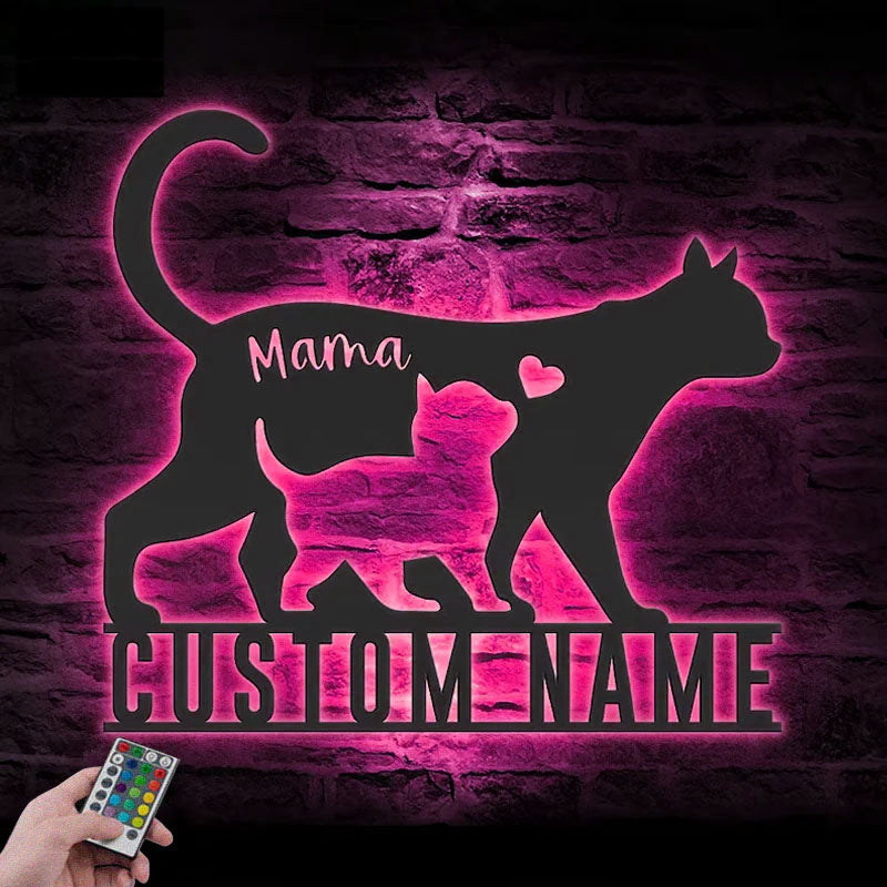 2PersonalizedMomBabyCat_MetalWallSignsWithRGBLedLight.jpg