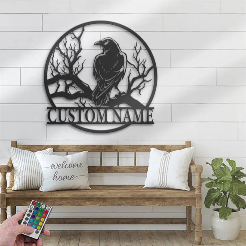 2PersonalizedRavenMetalWallArtwithLEDLight_MetalWallSignsWithRGBLedLight.jpg