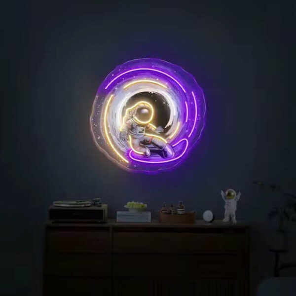 Astronaut Portal LED Neon Sign – Space Explorer Wall Art Decor