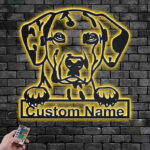 Custom Name Dalmatian Name Sign Decoration For Dog Room, Metal Wall Signs With RGB Led Light