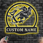 Custom Name Football Player Name Sign Decoration For Room, Metal Wall Signs With RGB Led Light