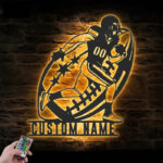 Custom Name Player Lover Sign Home Decor, Metal Wall Signs With RGB Led Light