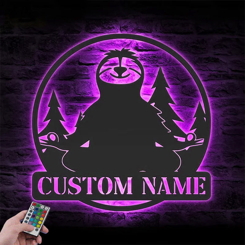 3CustomNameSlothYogaNamasteMetalWallSignsWithRGBLedLight.jpg