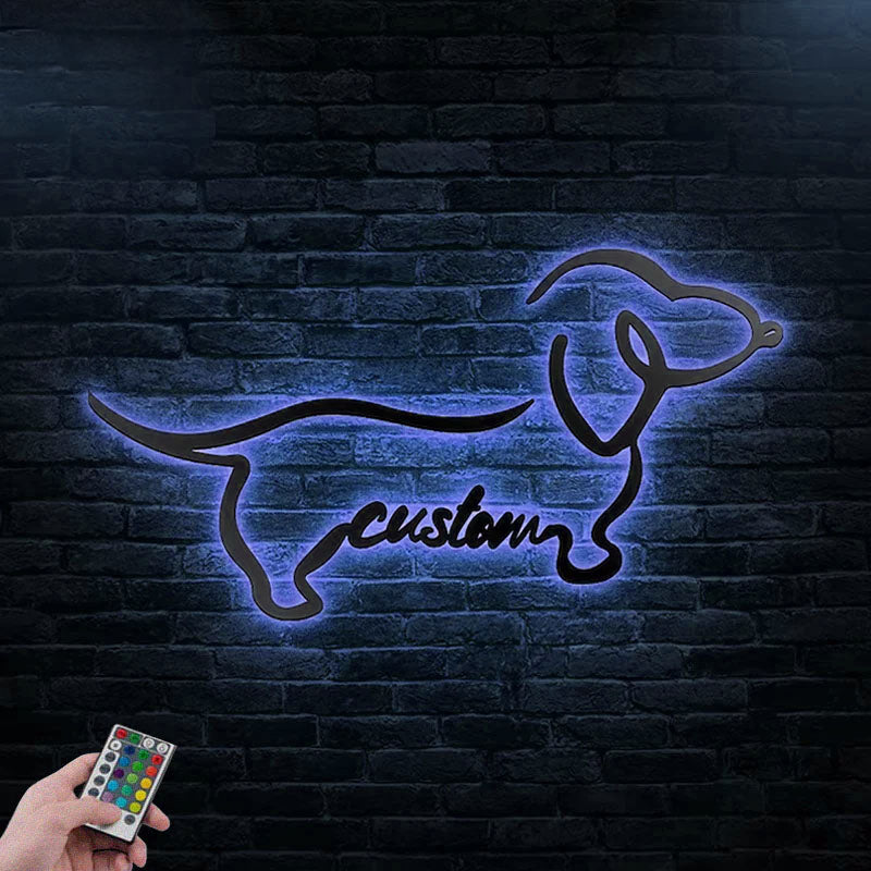 3PersonalizedDachshundDog_MetalWallSignsWithRGBLedLight.jpg