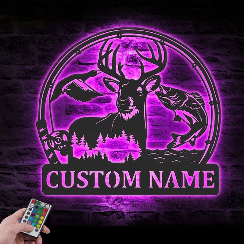3PersonalizedDeerDuckAndBassFishingMetalWallSignsWithRGBLedLight.jpg