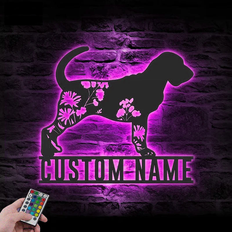 3PersonalizedFLoralBloodhoundsMetalWallSignsWithRGBLedLight.jpg
