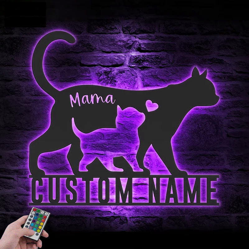 3PersonalizedMomBabyCat_MetalWallSignsWithRGBLedLight.jpg