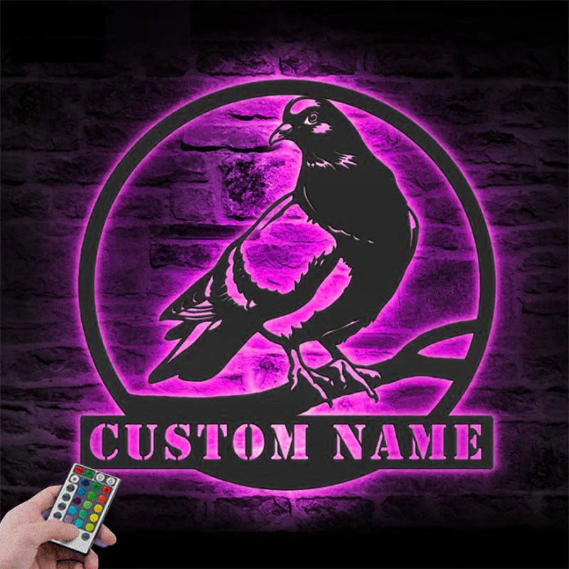 3PersonalizedPigeonPeaceBirdMetalWallSignsWithRGBLedLight.jpg