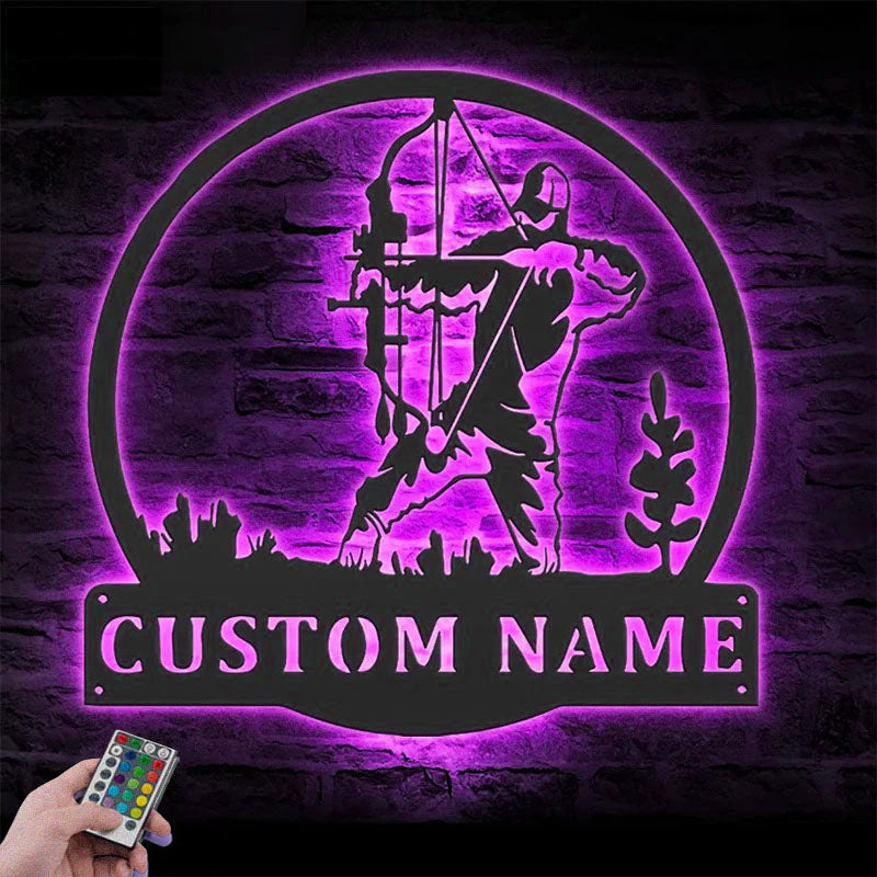 4PersonalizedBowHunter_MetalWallSignsWithRGBLedLight.jpg