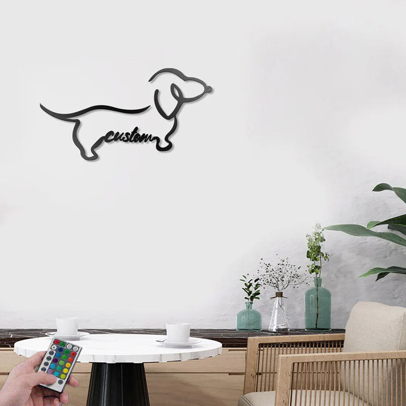 4PersonalizedDachshundDog_MetalWallSignsWithRGBLedLight.jpg