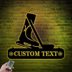 Personalized Hockey Metal Sign LED Lights, Metal Wall Signs With RGB Led Light
