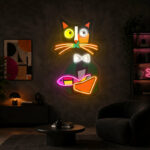 Abstract Neon Art - Colorful Cat Fish LED Wall Decor