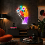 Abstract Neon Art - Colorful Hand LED Wall Decor